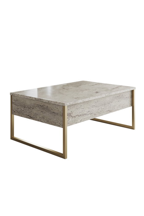 Hanah Home Mesa de centro Luxe Travertino y Dorado Hanah Home Mesa de centro Luxe Travertino y Dorado